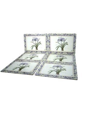 Pimpernel Placemats Royal Horticultural Society 1998 England Floral Cork Set 6